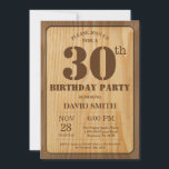 Rustic 30th Birthday Invitation  Wood Kaart<br><div class="desc">Rustic 30th Birthday Invitation with Rustic Wood Background. Retroland. Volwassen verjaardag. Mannelijke Mannen of vrouwen: Birthday. Kinder jongen of meisje Lady Teenage Bday Invite. 13e 15e 16e 18e 21e 30e 40e 50e 60e 70e 90e 100e. Elke leeftijd. Voor verdere aanpassing, te klikken gelieve de knoop "van de Aanpassing het"en ons...</div>