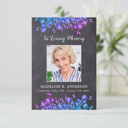 Rustic 3.5 x 5 Memorial Photo Funeral Prayer Kaart (Staand voorkant)