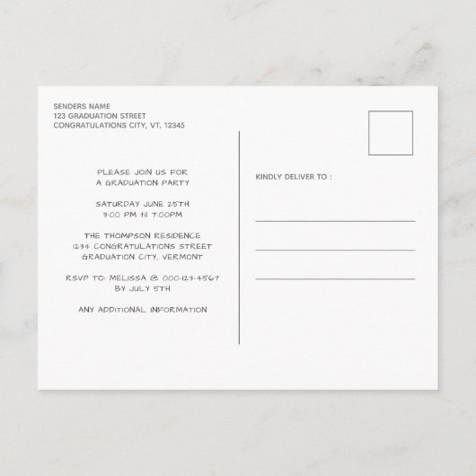 Rustic 3 Afstuderen fotohout Uitnodiging Briefkaart (Achterkant)