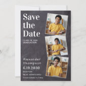 Rustic 3 Afstuderen met fotolaat sparen de datum Aankondiging (Voorkant)