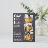 Rustic 3 Foto Leisteen Afstudeerdata Kaartje Aankondigingskaart (Staand voorkant)