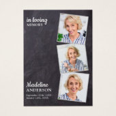 Rustic 3 Foto Memorial Funeral Prayer Kaart (Voorkant)