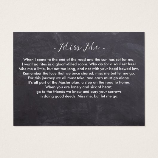 Rustic 3 Fotosympathie Memorial Prayer Kaart (Achterkant)