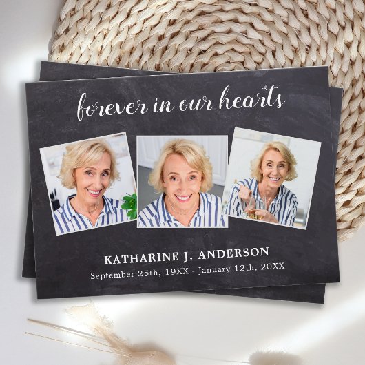 Rustic 3 Fotosympathie Memorial Prayer Kaart