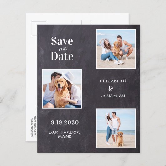 Rustic 3 het Chalkboard van de Fotobegroting spare (Voorkant / Achterkant)