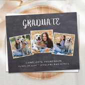 Rustic 3 Photo Chalkboard Afstuderen Uitnodiging P