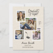 Rustic 3 Photo Collage Afstuderen aankondiging (Voorkant)