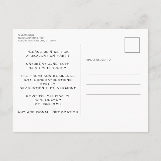 Rustic 3 Photo Collage County Wood Afstuderen Uitnodiging Briefkaart (Achterkant)