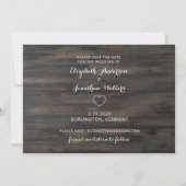 Rustic 3 Verloving voor foto-paardenweddenschap me Save The Date (Achterkant)