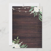 Rustic 40th 60th Birthday Party Wood Floral Invite Kaart (Achterkant)