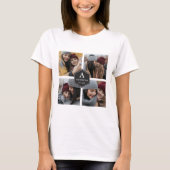 Rustic 4 Afbeeldingen Familie Foto collage T-shirt (Voorkant)