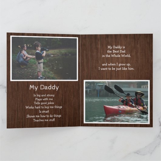 Rustic 4 Foto Vaderdag Kaart van Admiring Son (Binnen)
