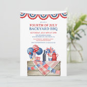 Rustic 4 juli BBQ Uitnodiging (Staand voorkant)