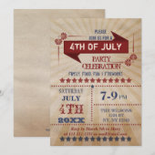 Rustic 4 juli Uitnodigingen (Voorkant / Achterkant)