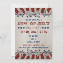  Rustic 4 juli Uitnodigingen van de BBQ Party