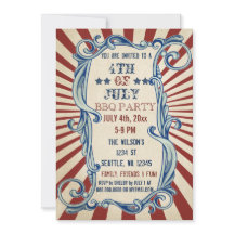 Rustic 4 juli Uitnodigingen van de BBQ Party