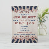  Rustic 4 juli Uitnodigingen van de BBQ Party (Staand voorkant)