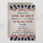  Rustic 4 juli Uitnodigingen van de BBQ Party (Voorkant / Achterkant)