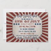  Rustic 4 juli Uitnodigingen van de BBQ Party (Voorkant)