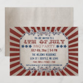 Rustic 4 juli Uitnodigingen van de BBQ Party (Voorkant / Achterkant)