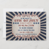  Rustic 4 juli Uitnodigingen van de BBQ Party (Voorkant)