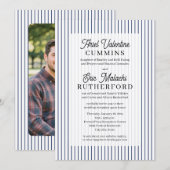 Rustic 4 sets ouders blauwe streep kaart (Voorkant / Achterkant)