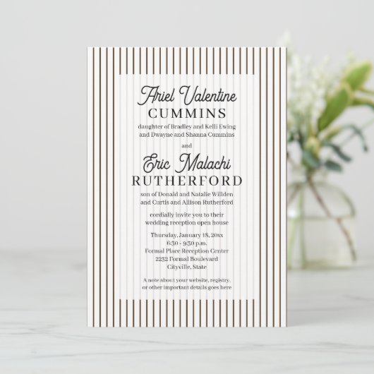 Rustic 4 sets ouders bruine streep kaart (Staand voorkant)