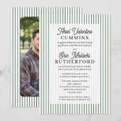Rustic 4 sets ouders groene streep kaart (Voorkant / Achterkant)
