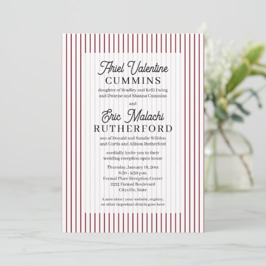 Rustic 4 sets ouders rode streep kaart (Staand voorkant)