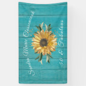 Rustic 50 en Fabulous | Zonnebloem Blauwgroen gebo Spandoek (Verticaal)