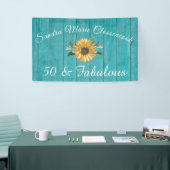 Rustic 50 en Fabulous| Zonnebloem Blauwgroen   Spandoek (Beurs)
