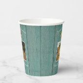 Rustic 50 en Fabulous | Zonnebloemgroen hout Papieren Bekers (Links)