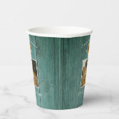 Rustic 50 en Fabulous | Zonnebloemgroen hout Papieren Bekers (Rechts)