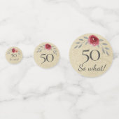 Rustic 50 So What Waterverf Roos 50e verjaardag Confetti (Achterkanten)