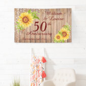 Rustic 50e Jubileum Floral Sunflower Party Spandoek (Insitu)