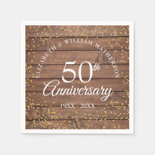 Rustic 50e Jubileum Gold Dust Confetti Servet