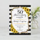 Rustic 50ste verjaardag - Zonnebloemen Goud Wit Kaart (Staand voorkant)