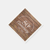 Rustic 50th Anniversary Goud Stof Confetti Servet (Hoek)