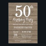 Rustic 50th Birthday Invitation Kaart<br><div class="desc">Rustic 50th Birthday Invitation. Rustic Wood Achtergrond.  Retro Birthday. Volwassen verjaardag. Mannen of vrouwen uitgenodigd. 13e 15e 16e 18e 21e 30e 40e 50e 60e 70e 90e 100e,  elke leeftijd. Voor verdere aanpassing,  te klikken gelieve de knoop "van de Aanpassing het"en ons ontwerphulpmiddel te gebruiken om deze sjabloon te wijzigen.</div>