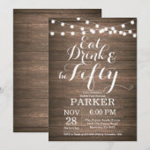 Rustic 50th Birthday Invitation Wood Kaart (Voorkant / Achterkant)