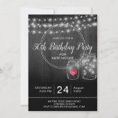Rustic 50th Birthday String Lights Mason Jars Kaart (Voorkant)