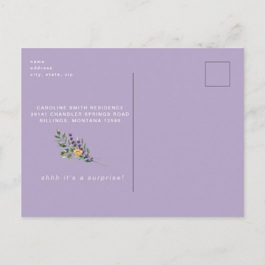 Rustic 50th Birthday Surprise Sunflower Birthday Uitnodiging Briefkaart (Achterkant)