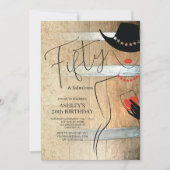 Rustic 50th Birthday Uitnodiging voor vrouwen (Voorkant)