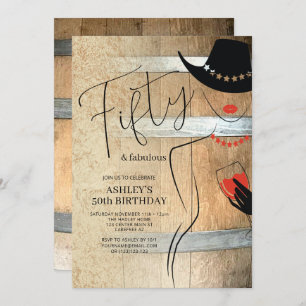 Rustic 50th Birthday Uitnodiging voor vrouwen