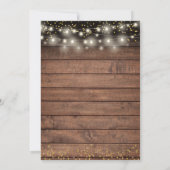 Rustic 50th Wedding Jubileum Gold String Lights Kaart (Achterkant)