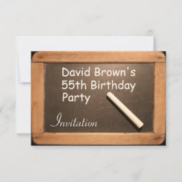 Rustic 55th Birthday Party Celebration Invitation Kaart