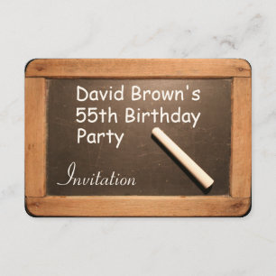 Rustic 55th Birthday Party Celebration Invitation Kaart