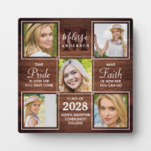 Rustic 5 Foto Collage Persoonlijk Afstuderen Fotoplaat (Voorkant)