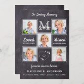 Rustic 5 Foto's Memorial Order of Service Funeral Programmakaart (Voorkant / Achterkant)