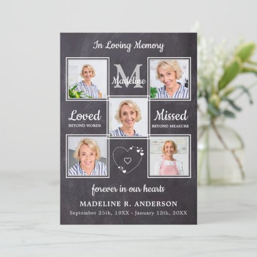 Rustic 5 Foto's Memorial Order of Service Funeral Programmakaart (Staand voorkant)
